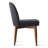 Black Linen Dining Chairs with Solid Wood Legs-54827836