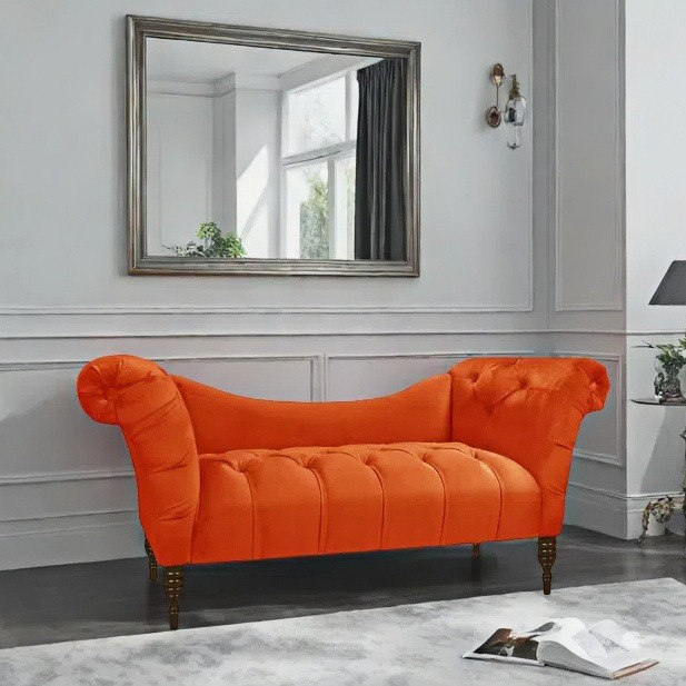 Chaise longue classique classique élégante, Orange
