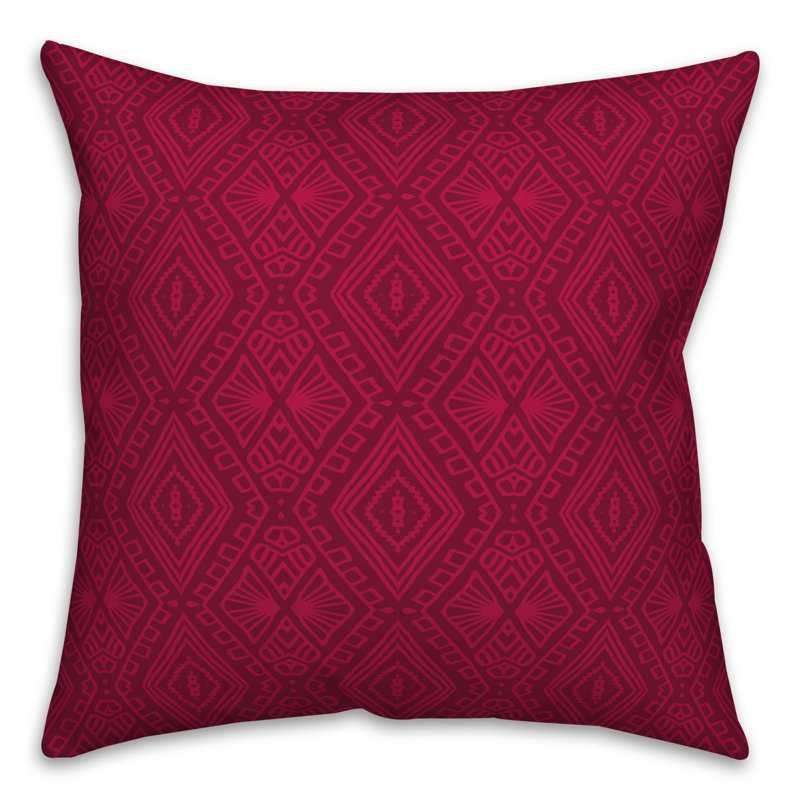 Geometric Throw Pillow, 20" x 20", Red
