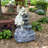 Jaliya Weather-Resistant Angel Falls Traditional Polyresin Solar Fountain with Battery and LEDs