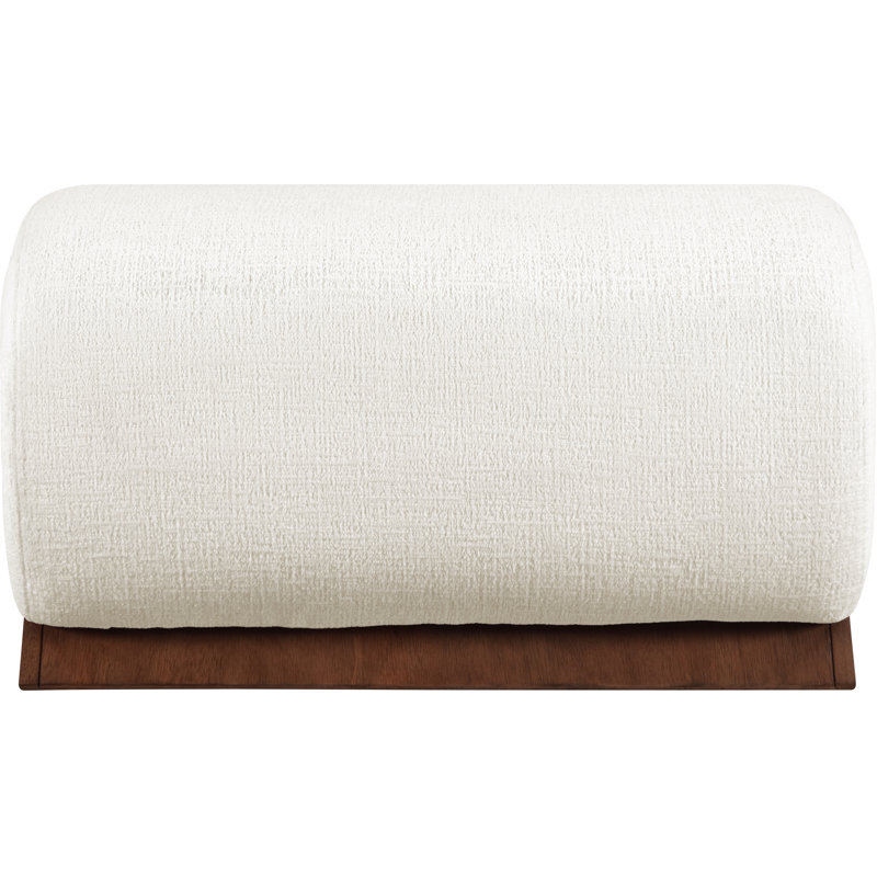 Repose-pieds Akira, Tissu de polyester crème, Brun noyer