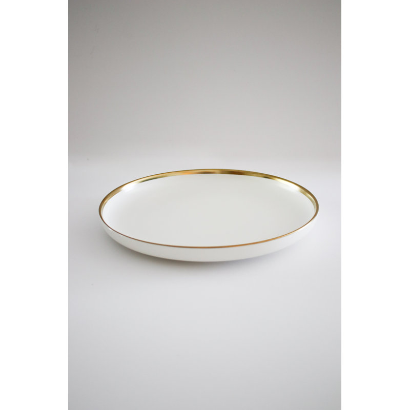 Assiette blanche avec bordure dorée The Luxury Collection - grand 10 po