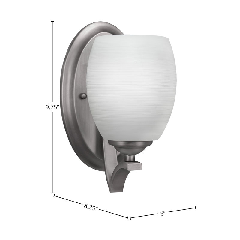 Zilo Wall Sconce Shown In Graphite Finish With 5" White Linen Glass