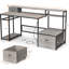 Bureau d'ordinateur 66 po avec tiroirs et tablette de rangement Mau-2017515076