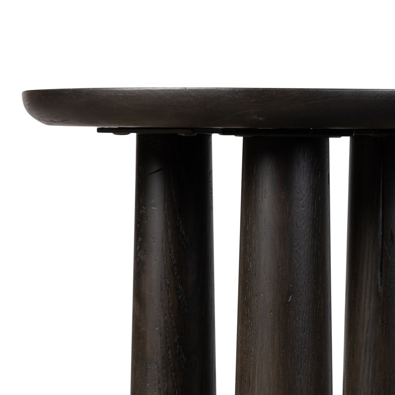 Cooper Solid Wood End Table, Smoked Black