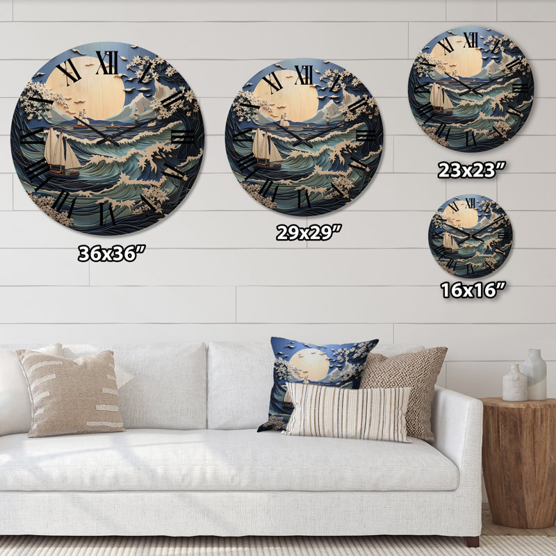 Horloge murale en bois massif Vilio, Très grand