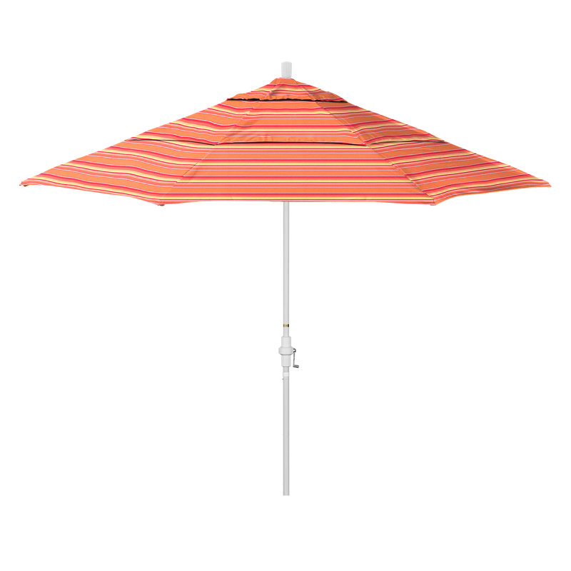 Parasol de marché Broadmeade octogonal Sunbrella, Sunbrella® mangue rayé Dolce, Blanc mat