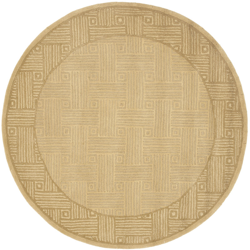 Soho Hand Tufted Wool Pile Striped/Geometric Rug, Round 5'