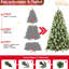 Arbre de Noël 8 pi, 550 lumières à DEL blanc chaud pré-enfilées, 1858 pointes d'aiguille dure, 102 branches de pin, support en métal stable pour placement rapide