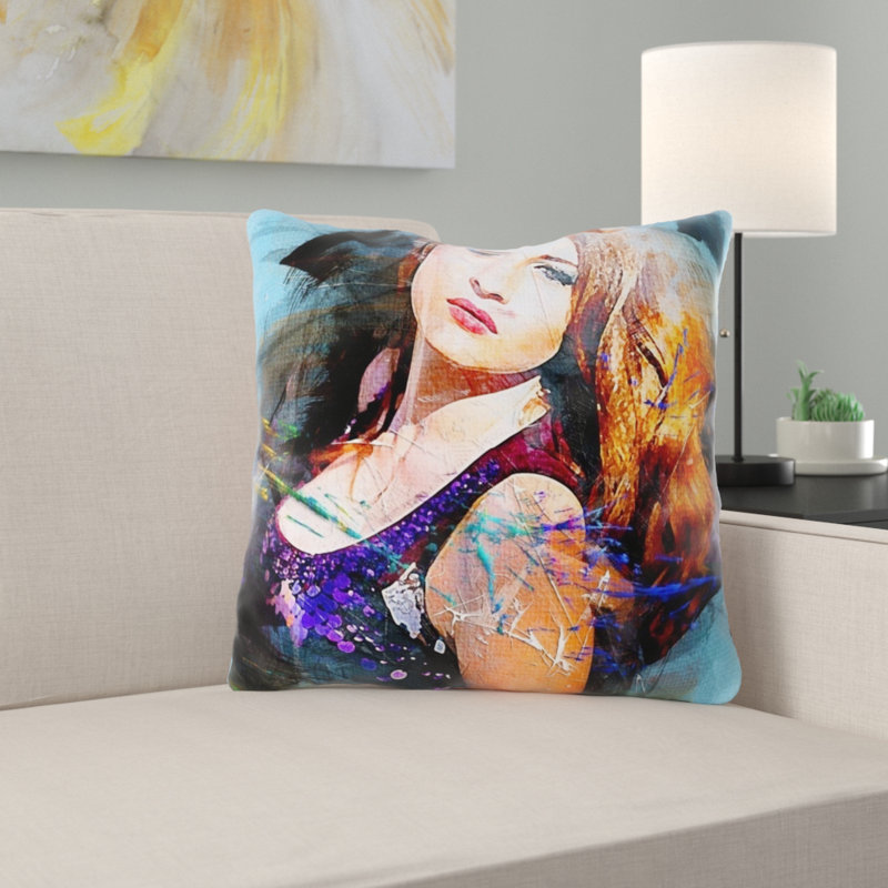 Outdoor Reversible Throw Pillow, Microsuede, Indoor