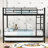Full Over Full Metal Bunk Bed With Twin Trundle, Ladder And Guardrails-1210731548