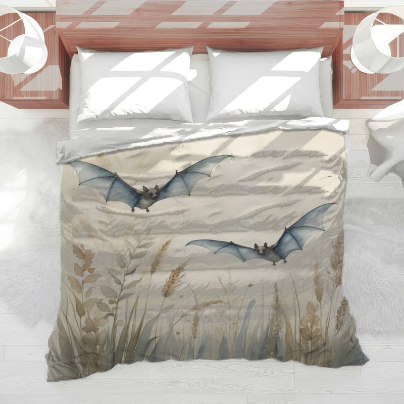 Flying Bats In Field Comforter, Queen
