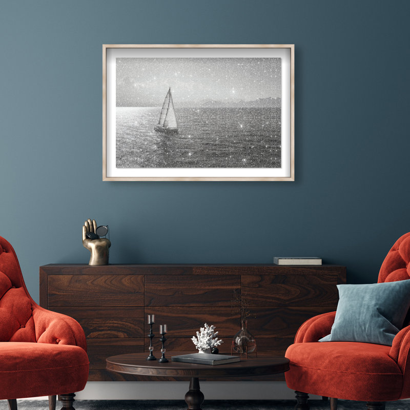 Edge Of Silence Print by Oliver Gal, 17.5"H x 25.5"W, Natural Oak Shadowbox