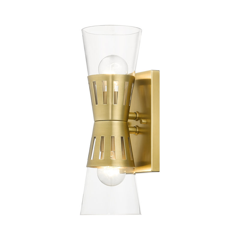 Steel Armed Sconce, Natural Brass