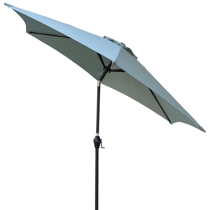 Parasol d'extérieur en métal pour patio, Vert givré