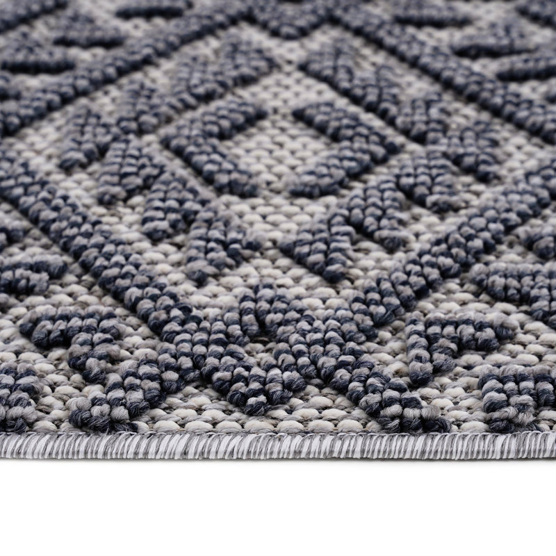 Tapis tissé 2 x 8 et blanc / gris - traditionnel pour dortoir