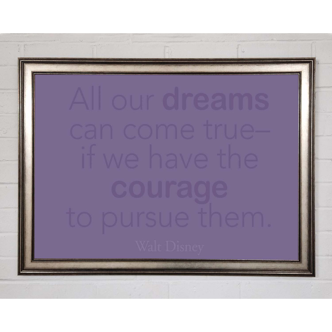 Walt Disney All Our Dreams Lilac - Einzelner Bilderrahmen Kunstdrucke