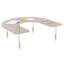 Table d'activité thermofusionnée 60 "x 66" avec pieds réglables en bois épais - sable asiatique / blanc / naturel-130361672-130361677