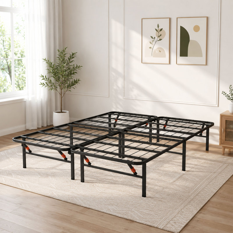 Structure de lit pliable en acier 14 po, Queen
