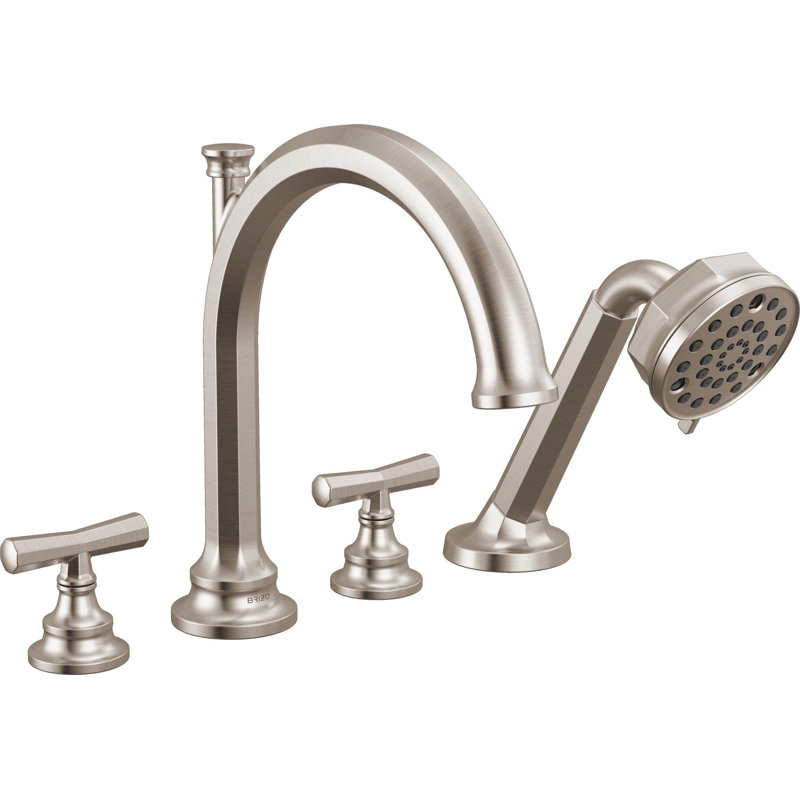 Beauclere™ Roman Tub Faucet With Handshower, Lever Handle, Brilliance Polished Nickel