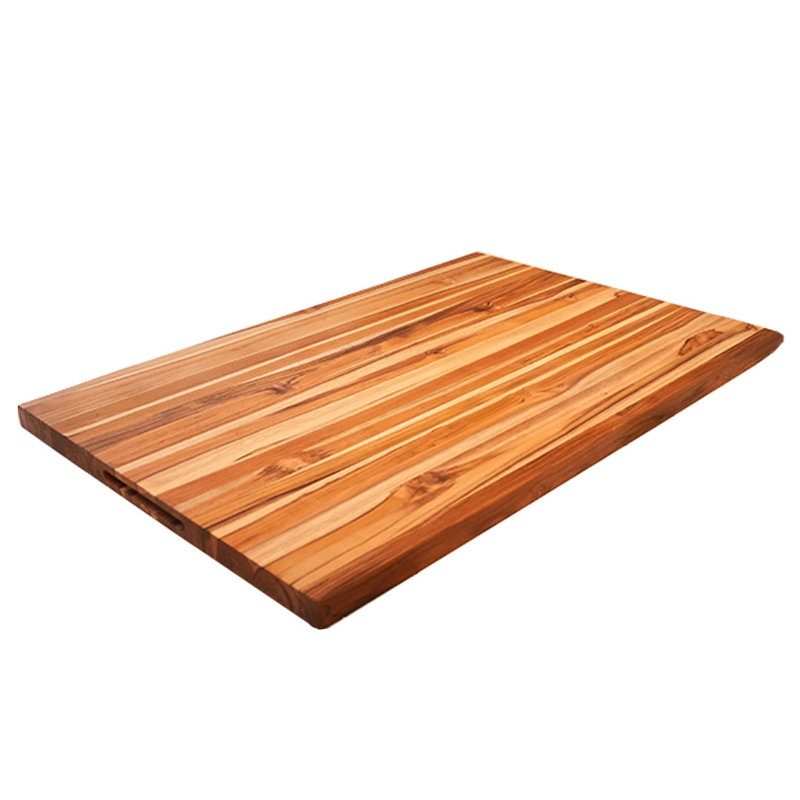 EcoDecors Reversible Solid Teak Edge Grain Cutting Board with Juice Groove, 40-inches x 28-inches