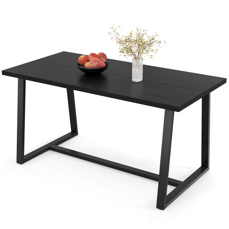 Zakoria Metal Base Dining Table, Black