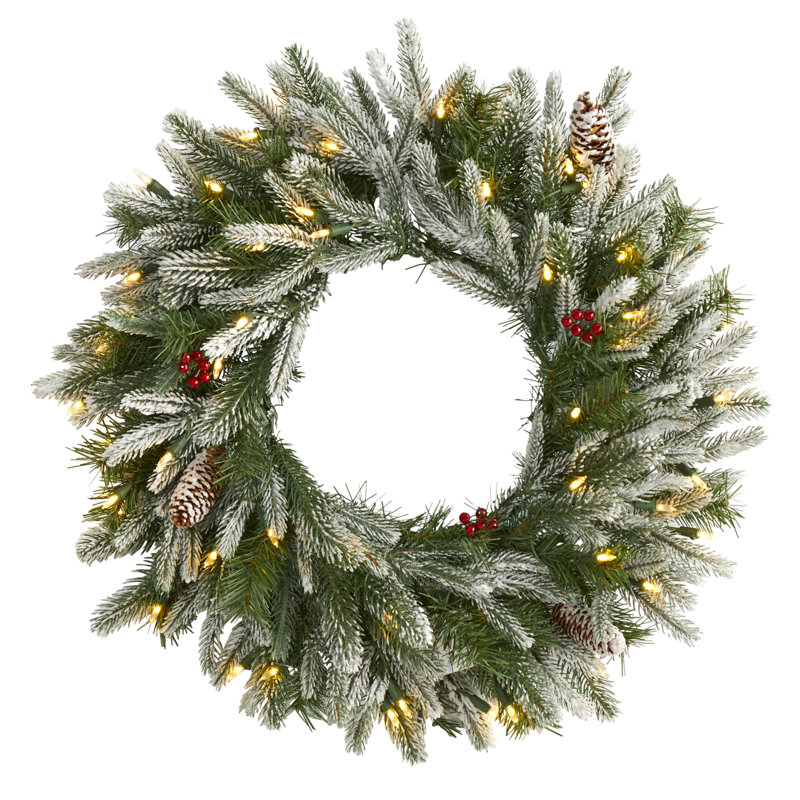 Faux Lighted 24'' Wreath