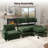 123'' Cloud Modular Couch Sofa, Oversized 3 Seat Comfy Sofa For Living Room, Sectional Couches With Ottoman, Detachable Seat Cushion & Backrest Cover, Chenille Fabric Green-1688226188