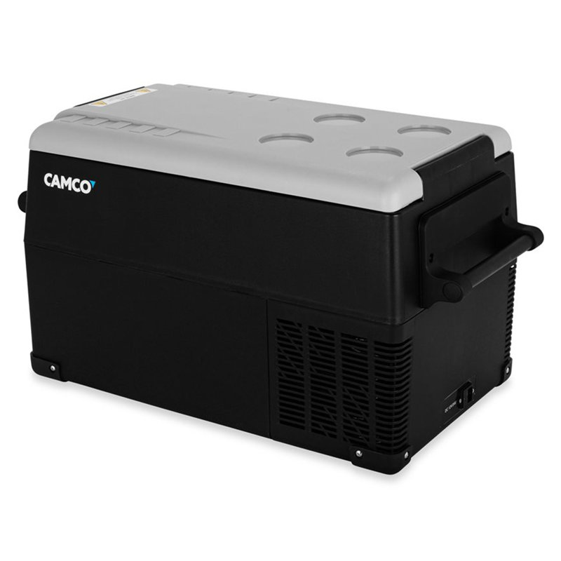 Camco 1.23 Cubic Feet Portable Freestanding Mini Fridge with Freezer