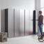 Armoire en bois Series de gris métallique - Fixation murale, fermeture en douceur, rangement en profondeur, eau / chaleur, panneau de teinture / égratignure E0, épais, élégant, fabriqué à l'eau et à la chaleur