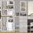 Vanity With Power Outlet, Makeup Desk With Mirror And 10 LED Lights, Vanity Desk With 12 Drawers And 2 Cabinets, Vanity Set With Fold-Up Panel, Glass Top Vanity Table With Chair For Bedroom-1569560180