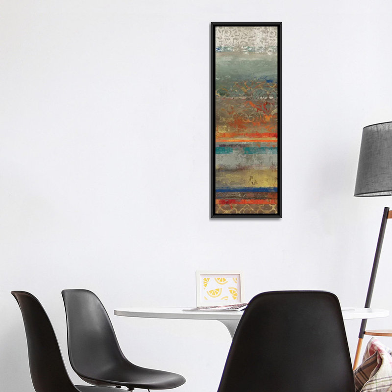 « dentelle abstract i », impression sur toile tendue, H 48 po x l 16 po x P 1,5 po, Toile avec cadre noir