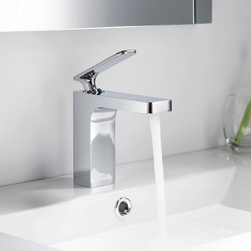 Chrome Single-Handle Modern Bathroom Faucet with Pop-Up Drain