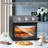 Air Fryer Toaster Oven Combo (13QT) – 360° Hot Air Circulation Enables Healthy Oil-Free Cooking, Multifunctional Stainless Steel Convection Countertop Oven with Adjustable Time & Temperature