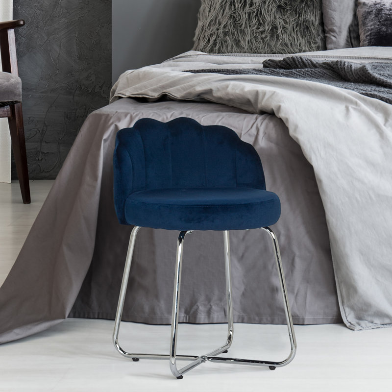 Tabouret de coiffeuse Laborde, Bleu foncé