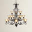 Lustre à niveaux 15 lumières à abat-jour Hopson-724427308
