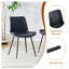 Ensemble de table de salle à manger moderne extensible avec 6 chaises en cuir de polyuréthane noir