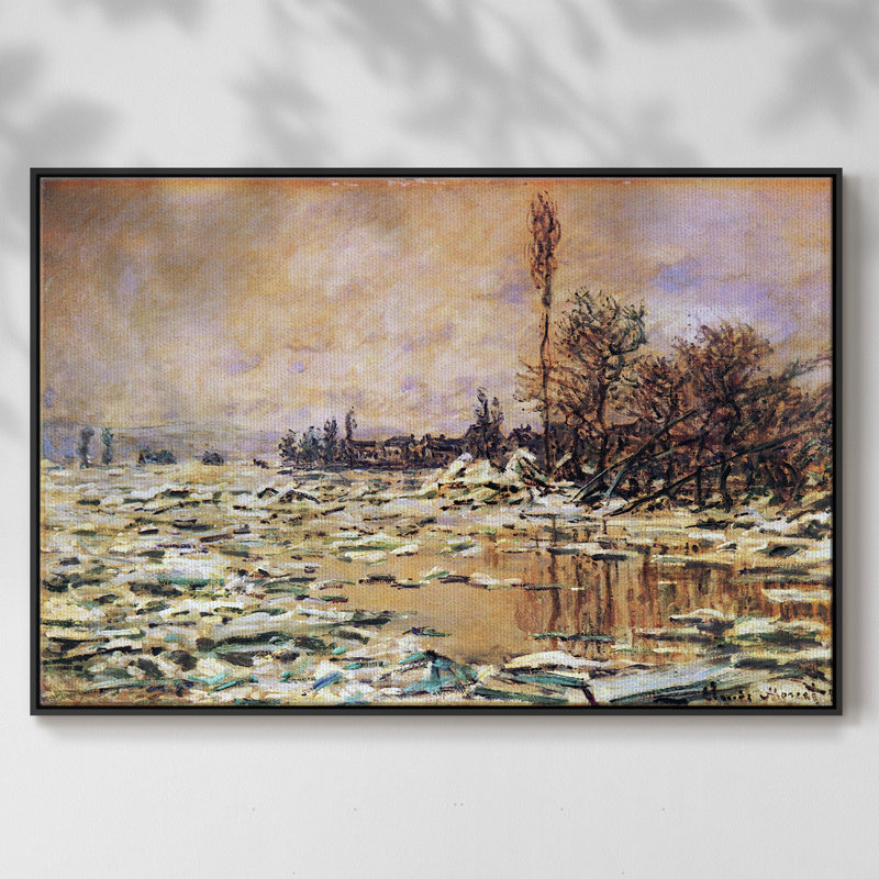 Toile tendue avec châssis Monet - 553MONET, H 17 po x l 25 po x P 2 po, Noir
