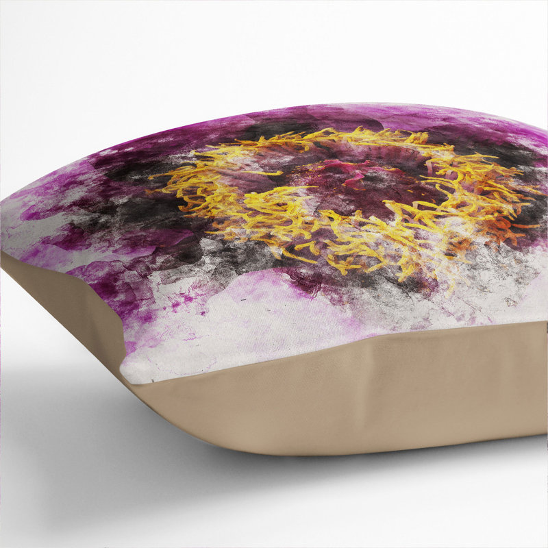 Peony Flower Vol.1 Watercolour Scatter Cushion, Stone, 40cm H x 40cm W x 15cm D