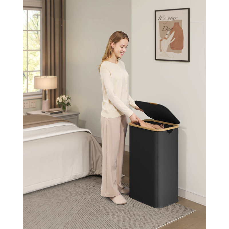 Laundry Hamper with Handles, Black
