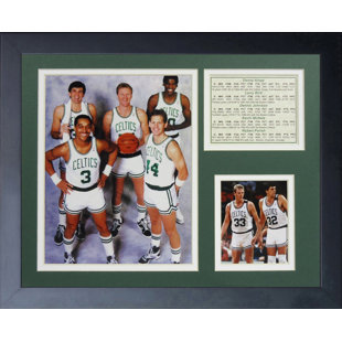 Souvenirs encadrée big cinq de boston celtics 1980