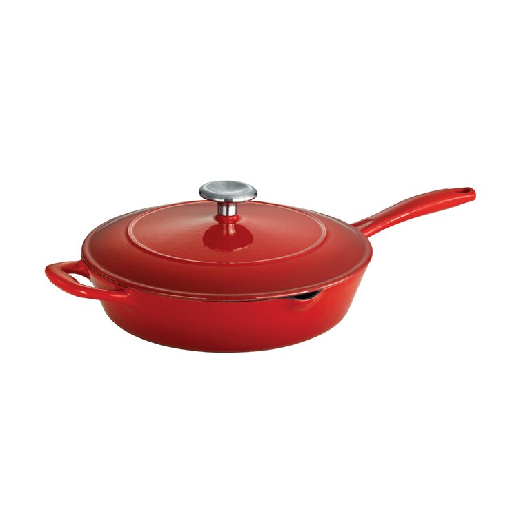 Tramontina - Gourmet Enameled Cast Iron 12 Skillet - Gradated Red