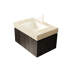 Comptoir en pierre frittée de 76 cm (30 po) avec motif et lavabo encastrée en céramique, 1 trou pré-percé pour robinet, beige, aspect pierre, profondeur 78 cm (30,7 po), largeur 48,5 cm (19,09 po), hauteur 21,8 cm (8,61 po), poids de la vasque : 21,5 kg (47,31 lb)