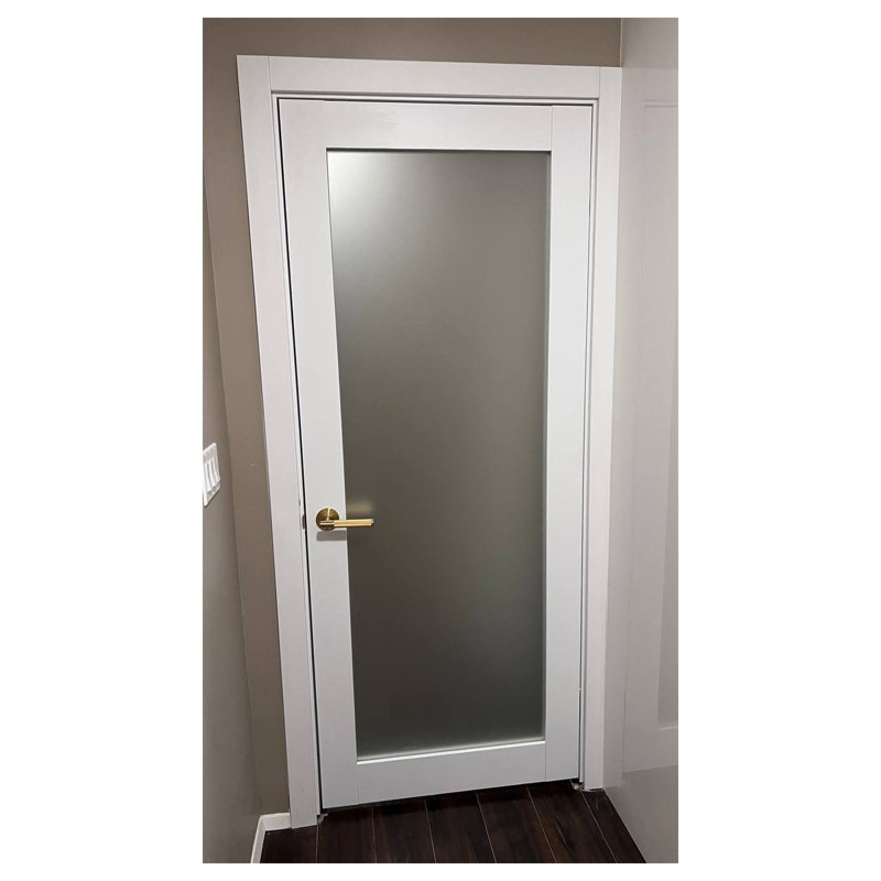 Planum Frosted Glass Standard Door Slab, 28" x 80", White