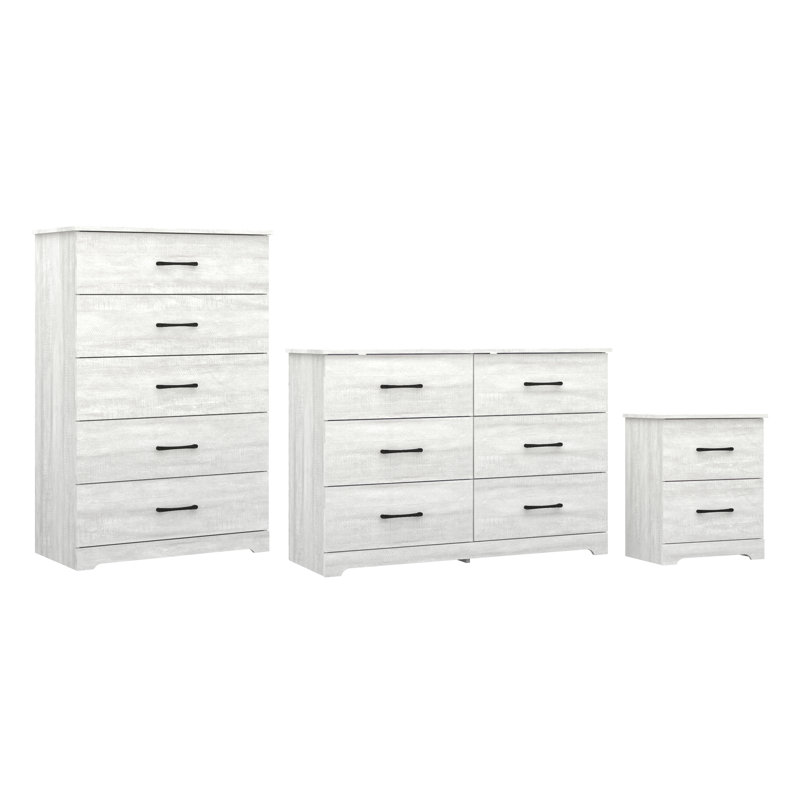 Arkia 3 Pieces Bedroom Set, Dusty Gray Oak
