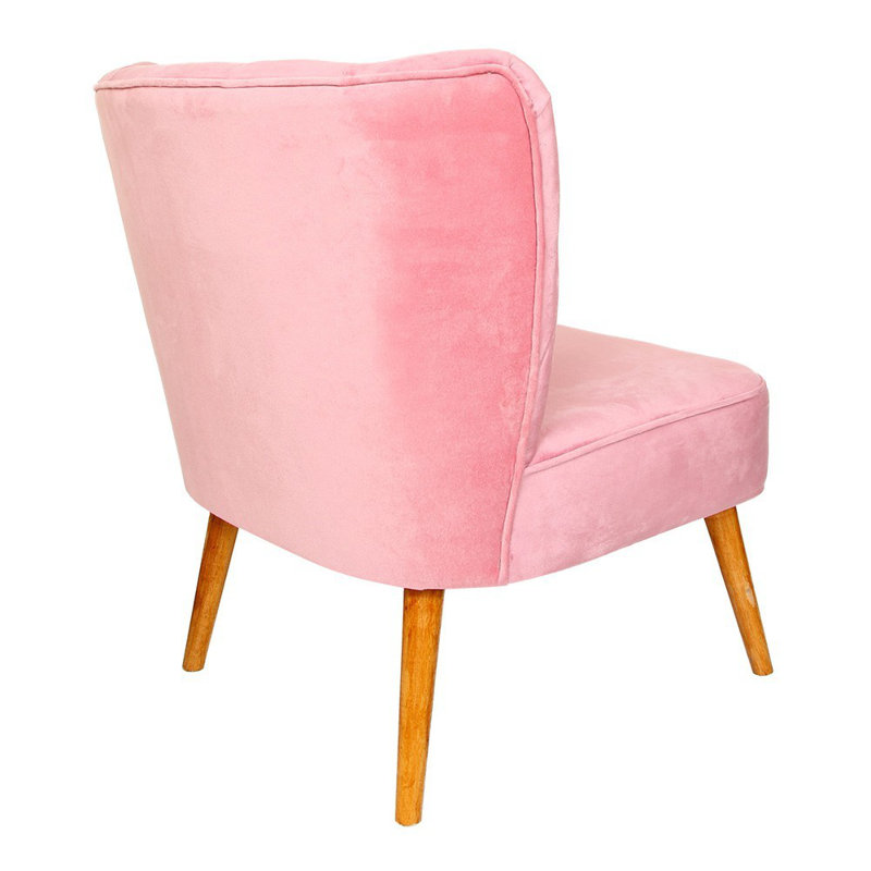 Chaise d'appoint en polyester Cahill, Rose