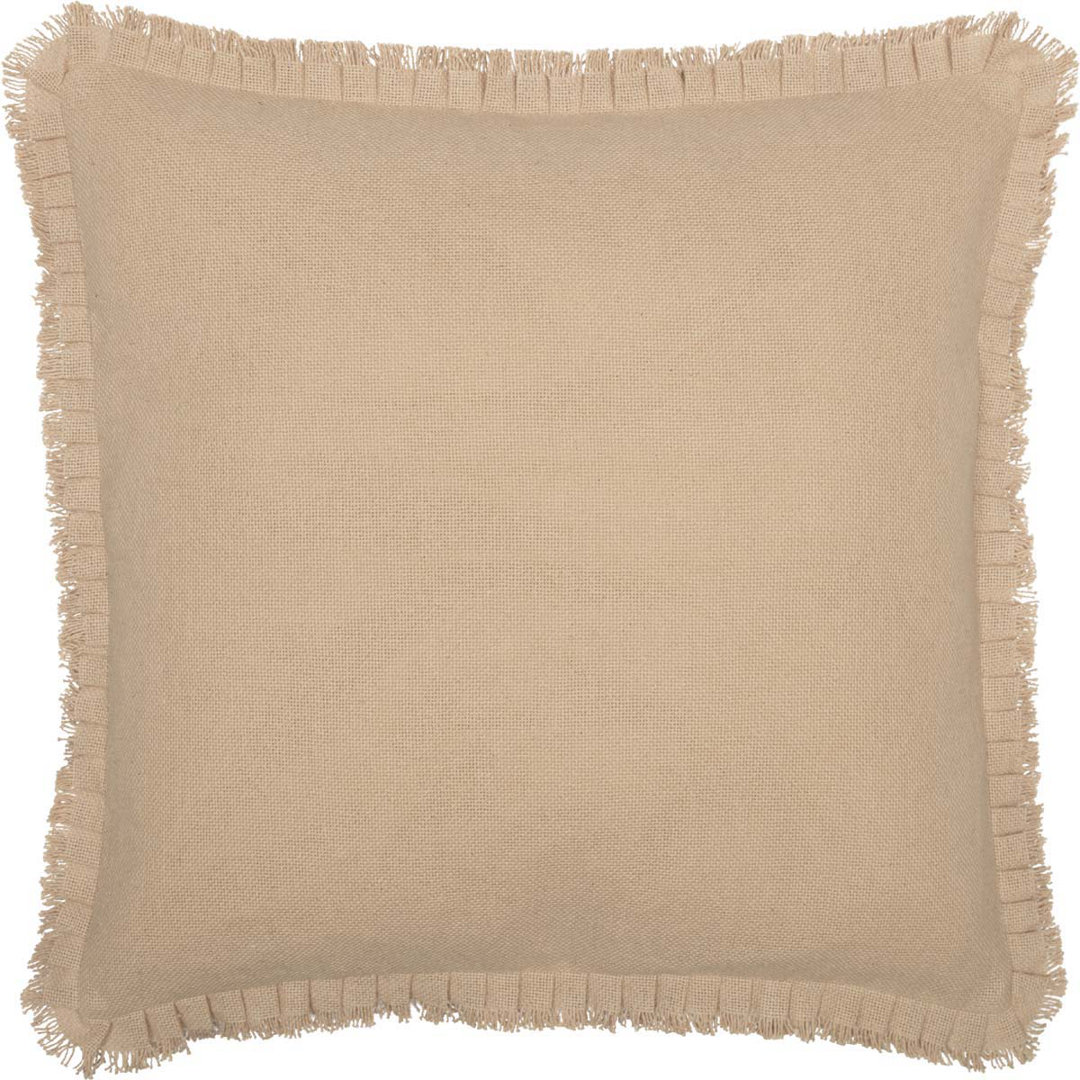 Burlap Vintage Fabric Euro Sham w/ Fringed Ruffle VHC Brands