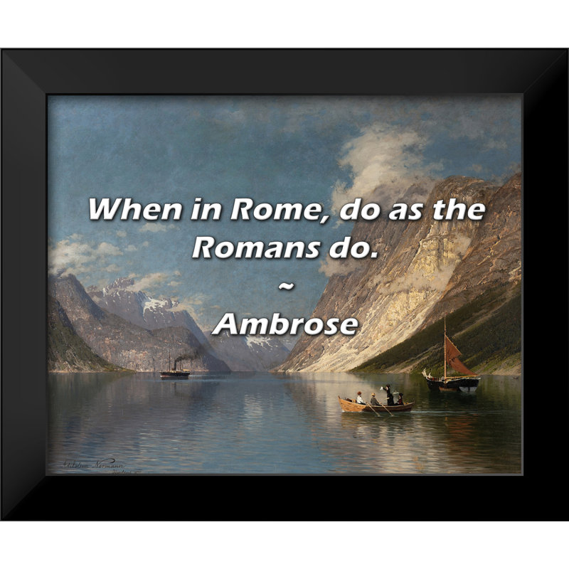 Citation d'Ambrose: À Rome, faites comme les Romains.