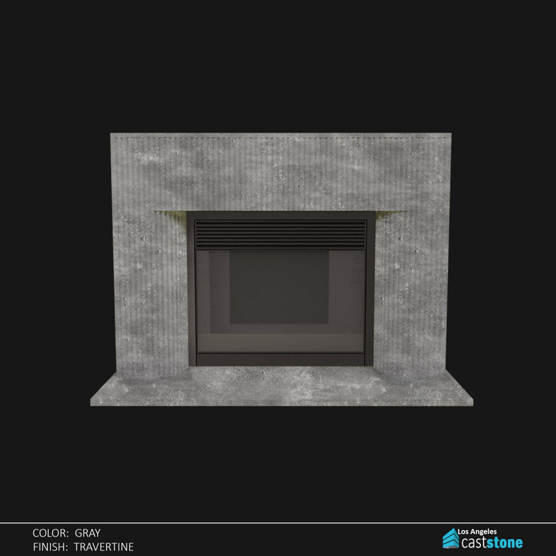 Valencia Fireplace Surround, Gray Travertine