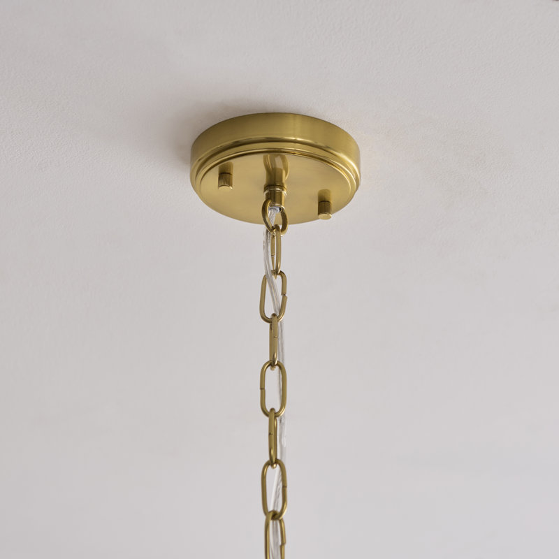 Genevieve 3 - Light Unique/ Statement Chandelier, Brushed Aged Brass & Clear Glass, 6